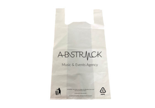 abstrack logo PE bag white | sac PE recycle blanc avec logo Abstrack