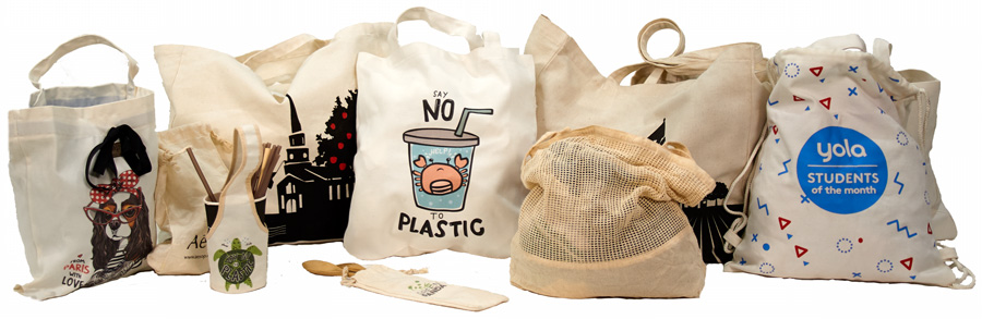 Reusable Cotton & Customizable Canvas Bags | Sacs en coton réutilisables et en toile personnalisables