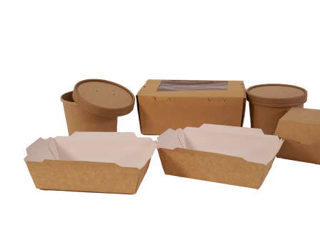 food_compostable_containers_kraft_boxes | Packaging alimentaire éco-responsable compostable