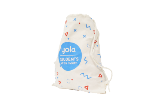 yola blue logo cotton canvas bagpack | sac a dos coton canevas avec logo Yola