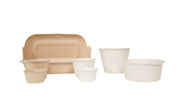 compostable bagasse food containers plate bowls | conteneurs alimentaires plats bols en bagasse compostable | Packaging alimentaire éco-responsable compostable