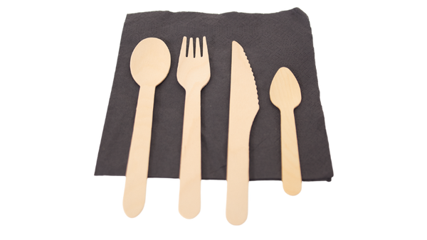 wooden cutlery set compostable | set de couverts en bois compostable