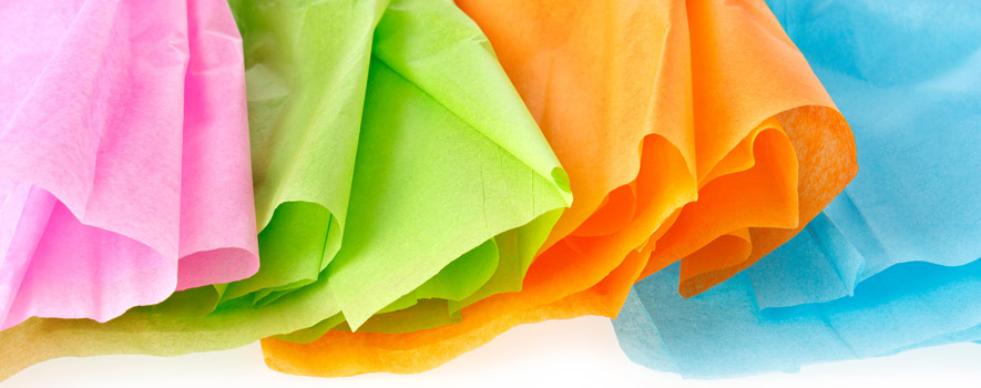 Luxury Touches Embellishments for boxes colorful tissue paper | Touches de luxe Embellissements pour coffrets et boites papier colore