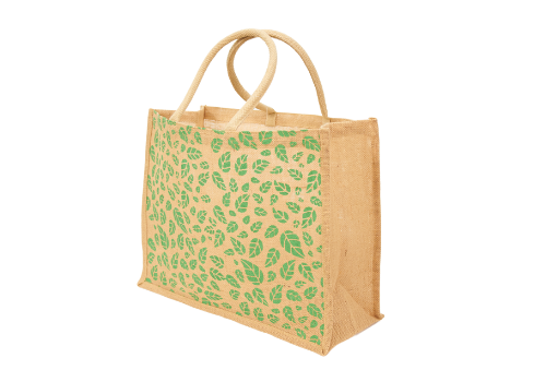 green leaf jute bag | Sacs en jute